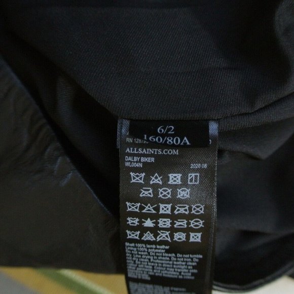 NEW AllSaints Dalby Leather Biker Jacket in Black - Size US 2 #979 - Picture 13 of 14